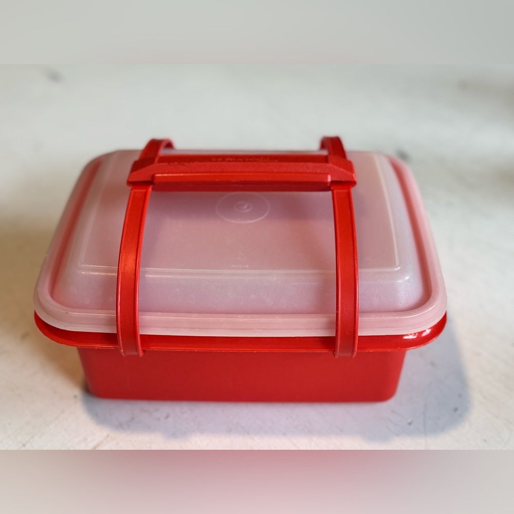 Tupperware Red Storage Container with Lid Lunch Box